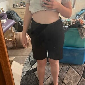 danskin black bermuda workout shorts